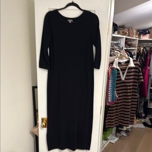 J. Jill Black Sheath Dress with 3/4 Sleeves